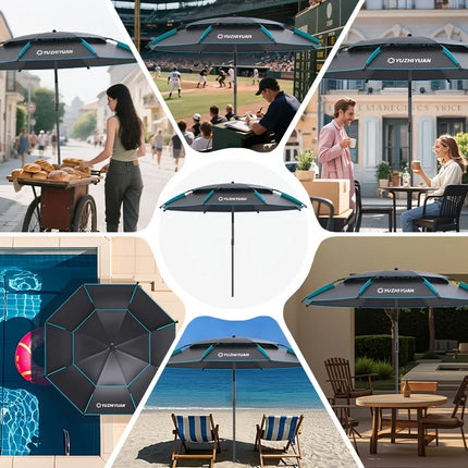 Fishing Umbrella: UV Protection, Waterproof, Wind-Resistant with Stable Stand - Foldable for Freshwater/Saltwater Fishing