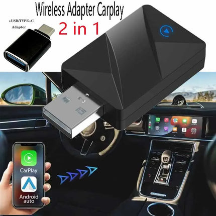 New Super Smart Mini Box Plug and Play Portable Wired to Wireless CarPlay Android Auto Adapter Car Intelligent System For Car