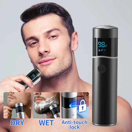 Mini Portable Electric Shaver for Men IPX7 Waterproof Beard Trimmer Razor Travel And Car Use Friendly