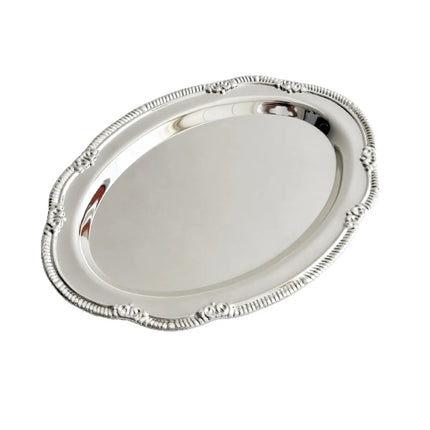 Vintage Embossed Silver Tray