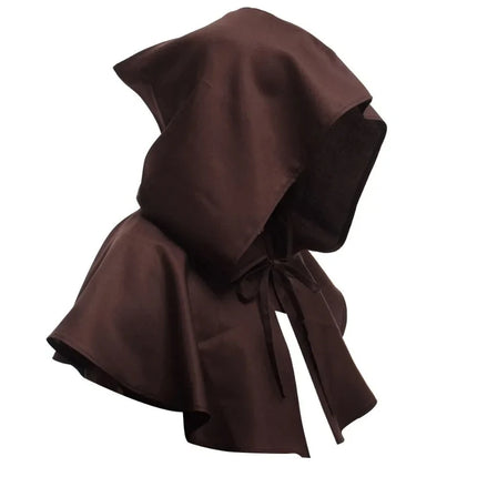 1Pc Halloween Cosplay Death Cape Short Hooded Cloak Wizard Witch Costumes Vampire Devil Wizard Black Cape Cowl Party Accessories