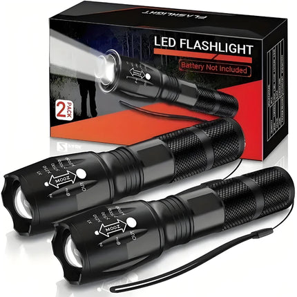 High Power LED Flashlight Zoomable Aluminum Camping Torch Waterproof Uses 3 AAA Batteries Outdoor Activities No Battery