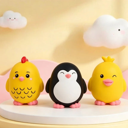 Pet Interactive Toy for Dog Cat Rubber Little Yellow Duck, Penguin Toy for Dogs Latex Squeak Squeaker Chew Training Pet Products