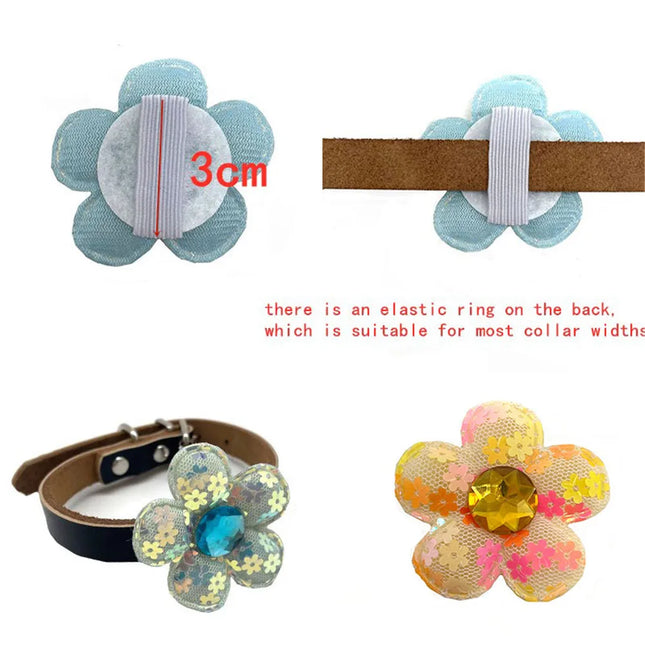 50pcs Pet Products Pet Dog Collar Decoration Accessories Small Dog Bowties Collar Accessories Small Dog Cat Puppy Collar Charms