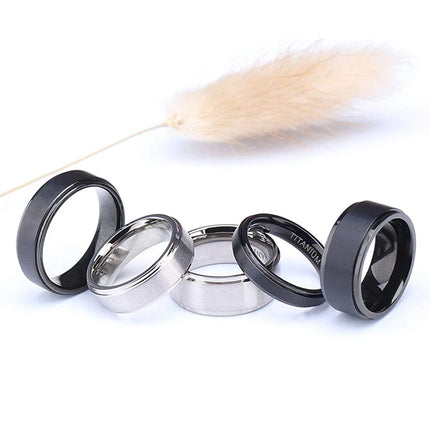 Brushed Titanium Wedding Ring