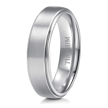 Brushed Titanium Wedding Ring