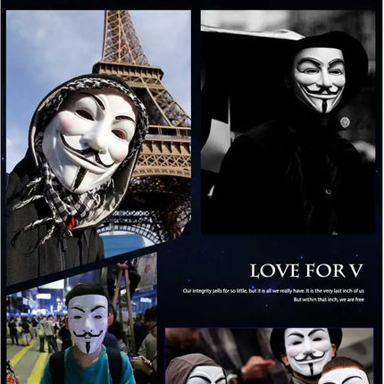 1Pc Halloween Masks V for Vendetta Mask Anonymous Guy Fawkes Halloween Party Gift for Adult Kids Film Theme Mask Cosplay Costume