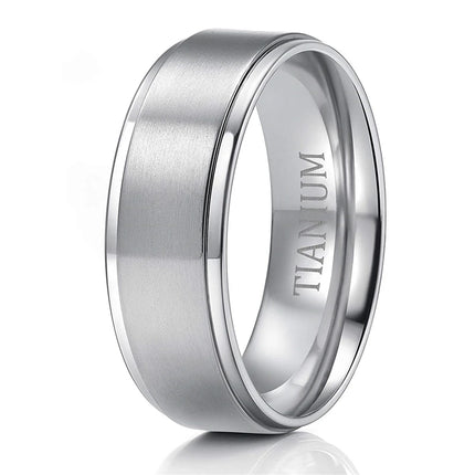 Brushed Titanium Wedding Ring