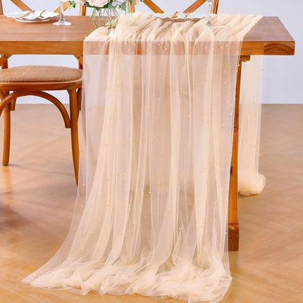 Pearl Tulle Table Runner