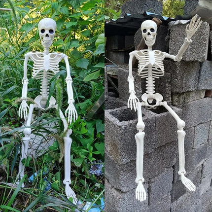40cm Human Shape Bones Posable Skeleton,Haunted House Horror Props,Halloween Skull Skeleton Party Home Decorations DIY Supplies