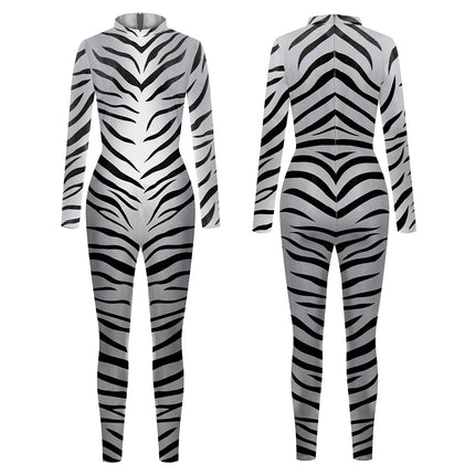 Halloween Animal Jumpsuit Snake Cosplay Costume Tiger Bodysuit Spandex Jumpsuit Party Carnival Stage Performance Dress Up