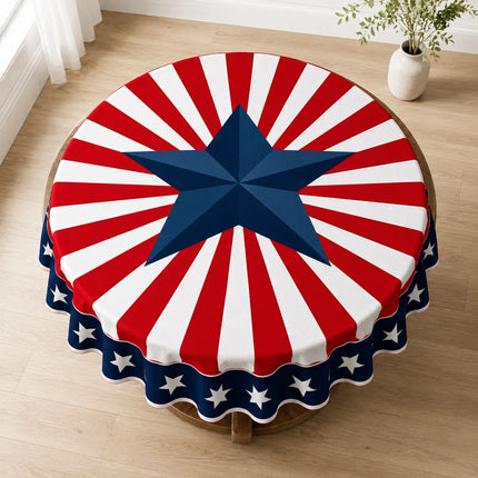 Patriotic Round Tablecloth Cover