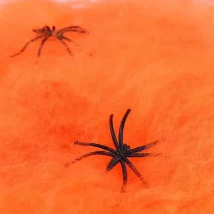 Halloween Elastic Spider Web with Spider Horror Haunted House Yard Scene Arrangement Halloween Party Faux Decorative Props 2025