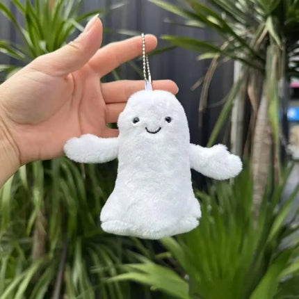 Halloween Cartoon Skeleton Bat Plush Doll Keychain; Creative Kids Bag Accessory Holiday Present