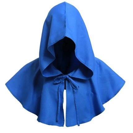 1Pc Halloween Cosplay Death Cape Short Hooded Cloak Wizard Witch Costumes Vampire Devil Wizard Black Cape Cowl Party Accessories
