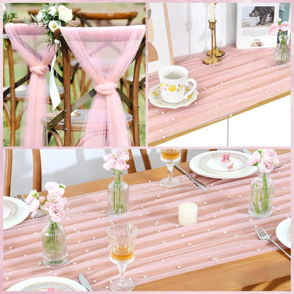 Pearl Tulle Table Runner