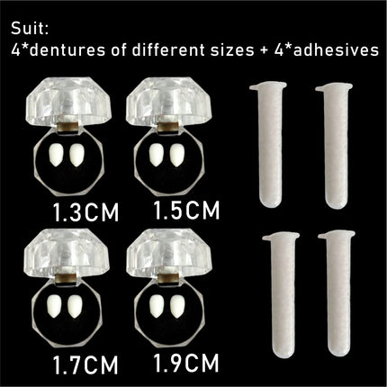 Halloween 1 Pair/4 Pairs Vampire Fangs Fake Teeth Cosplay Props Makeup Party Resin DIY Fangs and Free Adhesive Glue Gift Set