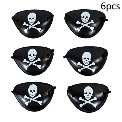 Pirate Captain Cosplay Costume Props Set Kids Halloween Hat Hook Skeleton Eye Patch Pirate Party Halloween Decoration Supplies