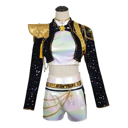 Hot Selling Korean Style Woman Suit Halloween Cosplay Hot Woman Show Costume Black Shiny Suit Halloween Birthday Party Costume