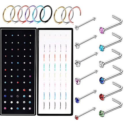 Crystal Stainless Steel Nose Studs