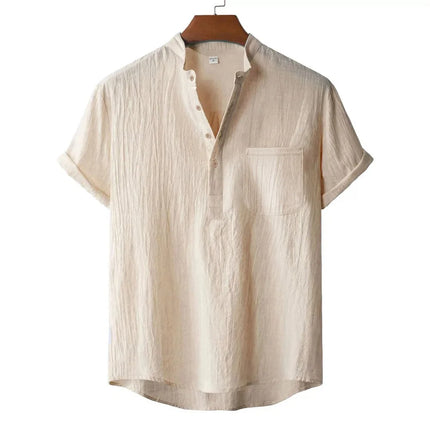 Men's Linen Henley T-Shirt