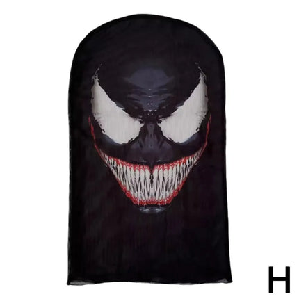 3D printed mask for role-playing full face covering elastic mesh printed mask fashionable Halloween makeup dance party headwear