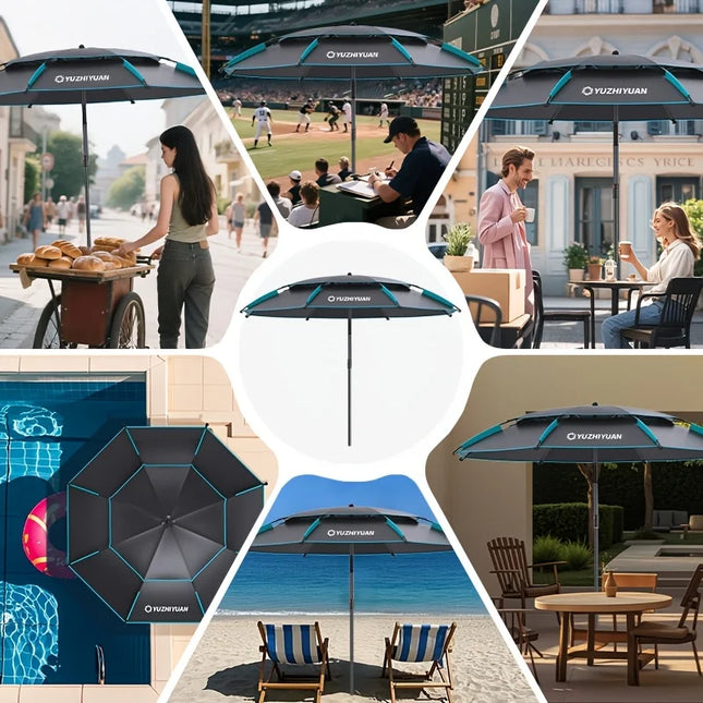 Fishing Umbrella: UV Protection, Waterproof, Wind-Resistant with Stable Stand - Foldable for Freshwater/Saltwater Fishing
