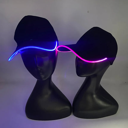 Halloween Adult Hat Led Optical Fibre Cap Baseball Cap NightClub Concert Masquerade Outdoor Fun Event Supplies Rap Summer Hat