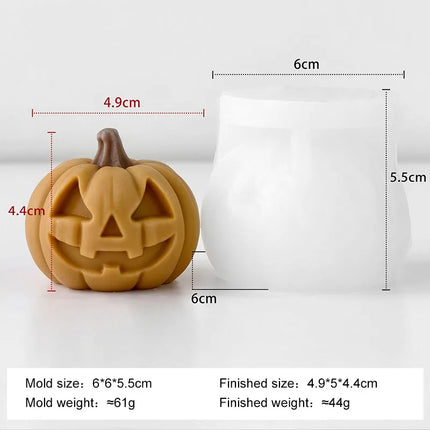Halloween Mini Ghost Pumpkin Silicone Mold - 3D Stackable Candle Mold for DIY Soap Resin Plaster & Home Decor