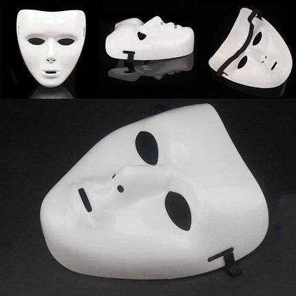 1/5/10PCS Halloween Fancy Dress White Mask,Full Face Anonymous Street Dance Ghost Step Cosplay Masquerade Mask for Hip Hop Dance
