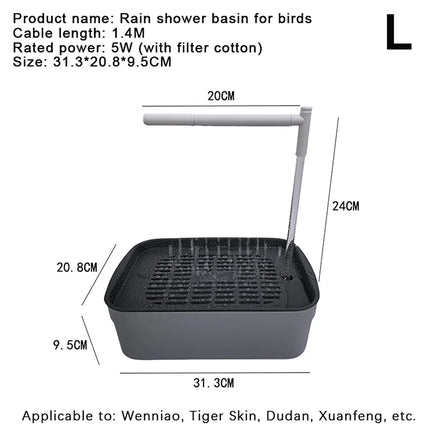 New Automatic Parrot Bird Bath Tub USB Electric Pet Circulating Water Bathtub Shower Fountain Pet Supplies