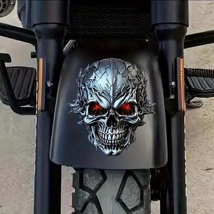 Halloween Skull Stickers Waterproof Skull Stickers in Red Glowing Eyes for Bicycles and Motorcycles Body Decoration Stickers