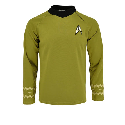 Halloween costume Startrek Cosplay TOS Captain Kirk Gold Shirts Spock Blue Uniforms Red Starfleet Tops for Men's Coat Party Prop