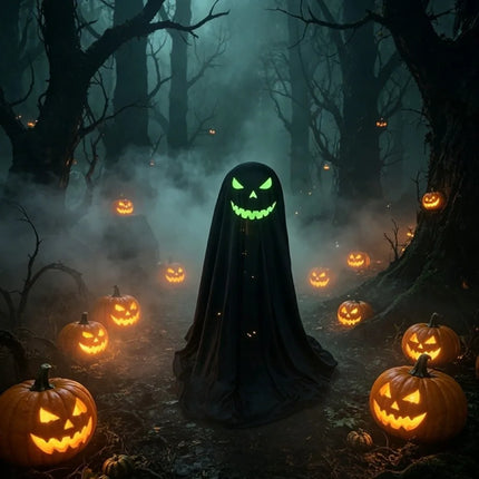 Luminous Halloween Standing Ghost Decor Adjustable Gothic Outdoor Light-up Ghost ED Lights Soft LED Lights Halloween Decor Prop