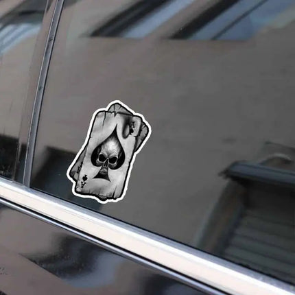 Car Halloween Skull Stickers Halloween Stickers For Cars Ace Of Spades Skull Car Stickers Poker Zombie Car Stickers Funny Motorc