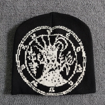 Halloween Cartoon Pumpkin Smile Warm Knitted Hat Jacquard Fun Holiday Gift Adult Unisex Knit Cap