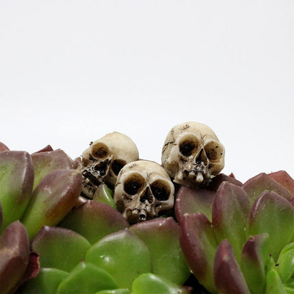 Gothic Skull Sculptures Collectable Halloween Decoration Skeleton Model Festival Theme Landscape Garden Potted Plant Decor