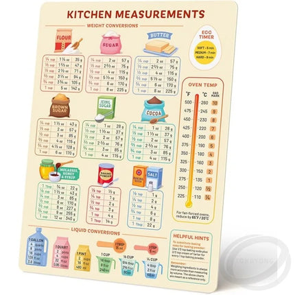 Kitchen Conversion Chart Magnet Metric Cooking Chart Cute Baking Accessories Easier Cooking