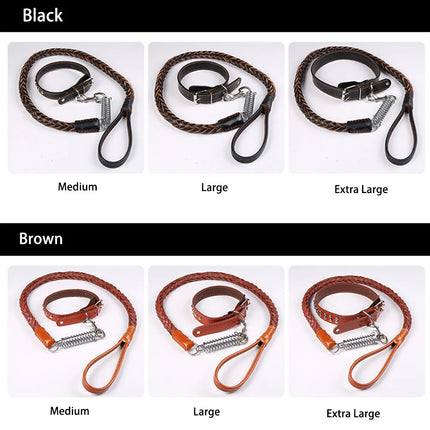 1pc Large Dog Leash Eight-paw Leather Pet Leashes No Pull Adjustable Pet Harness Durable Pet Supplies