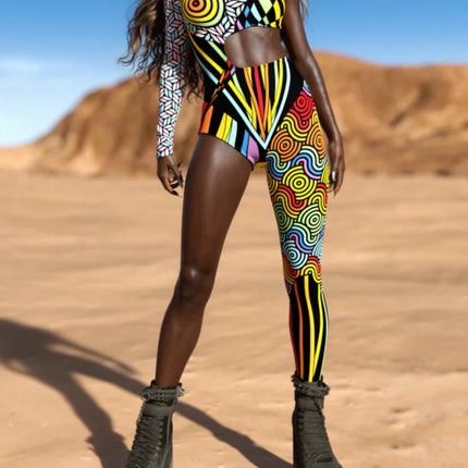 Halloween Unisex 3D Painted Cyberpunk Art Irregular Lines Bodysuit Holiday Party Role Playing Tights Costume Performance Tights