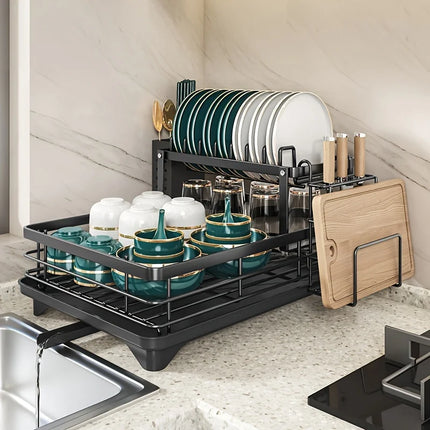 Expandable 2-Tier Dish Drying Rack