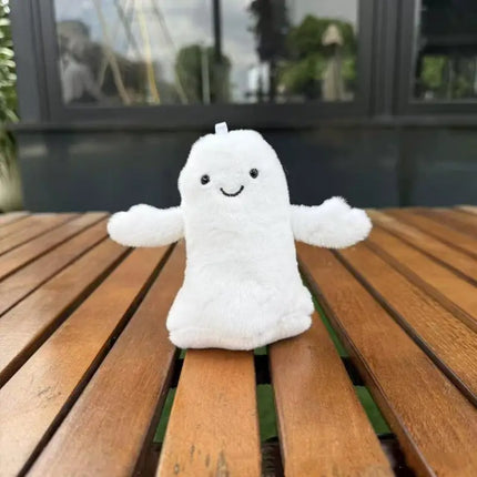 Halloween Cartoon Skeleton Bat Plush Doll Keychain; Creative Kids Bag Accessory Holiday Present