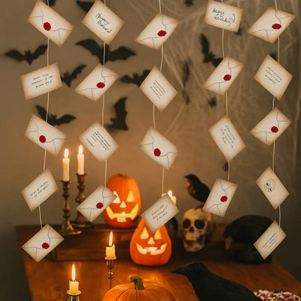 20pcs Magic Wizard Floating Acceptance Letters Banners for Halloween Themed Party Decoration Masquerade Welcome Letter