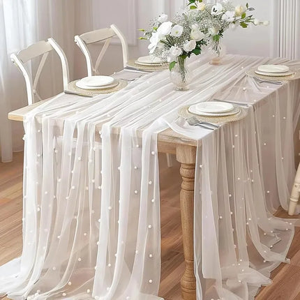 Pearl Tulle Table Runner
