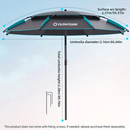 Fishing Umbrella: UV Protection, Waterproof, Wind-Resistant with Stable Stand - Foldable for Freshwater/Saltwater Fishing