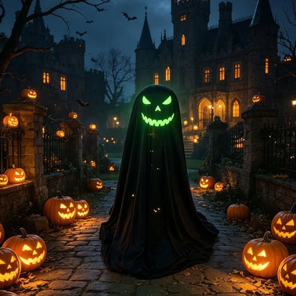 Luminous Halloween Standing Ghost Decor Adjustable Gothic Outdoor Light-up Ghost ED Lights Soft LED Lights Halloween Decor Prop