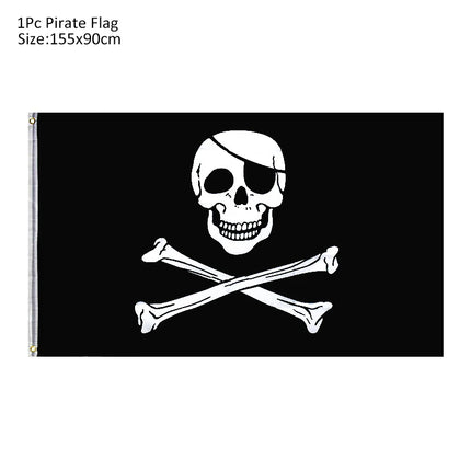 Pirate Captain Cosplay Costume Props Set Kids Halloween Hat Hook Skeleton Eye Patch Pirate Party Halloween Decoration Supplies