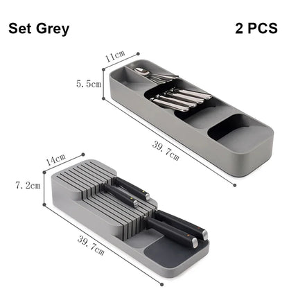 Kitchen Drawer Knife And Fork Partition Storage Box Tray Tableware Spoon Box Soup Spoon Chopsticks Separation Household Shelving