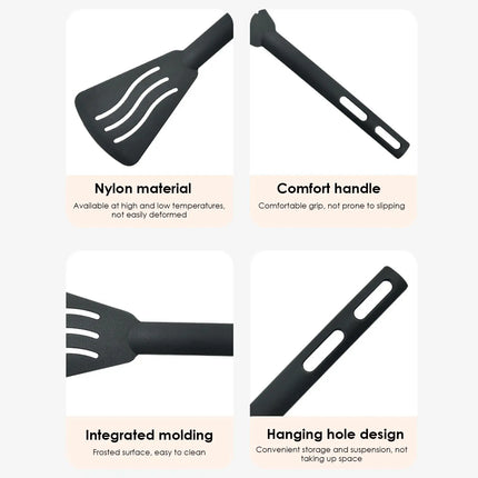 Kitchen Tool Set Nylon Cooking Tools Set Sturdy Cutlery Kit With Non-Stick Spatulas Comfortable Handle Cookware Accessories