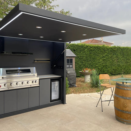 Customized Garden Outdoor Kitchen Sink Unit with Faucet and Drainboard for Food Cleaning Setup backyard patio camping cooki